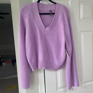 Anthropologie Lilac V-Neck Sweater